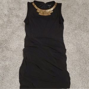 Ivy & blu black dress gold neckline sz 8